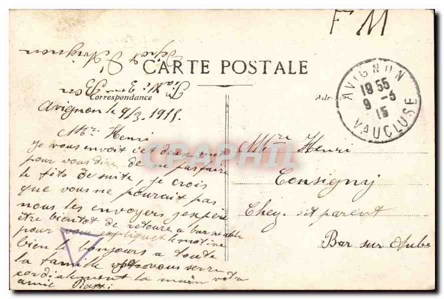 CPA Avignon Le Pont suspendu — Rückseite