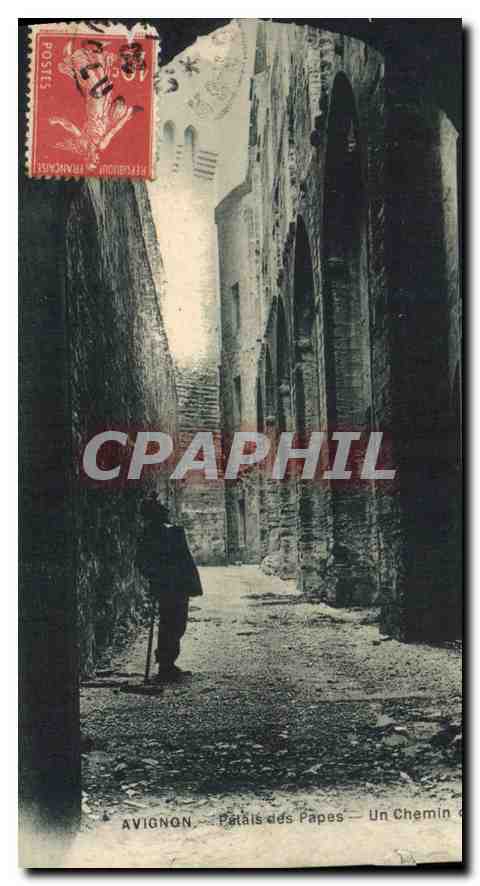 CPA Avignon Palais des Papes Un chemin de ronde