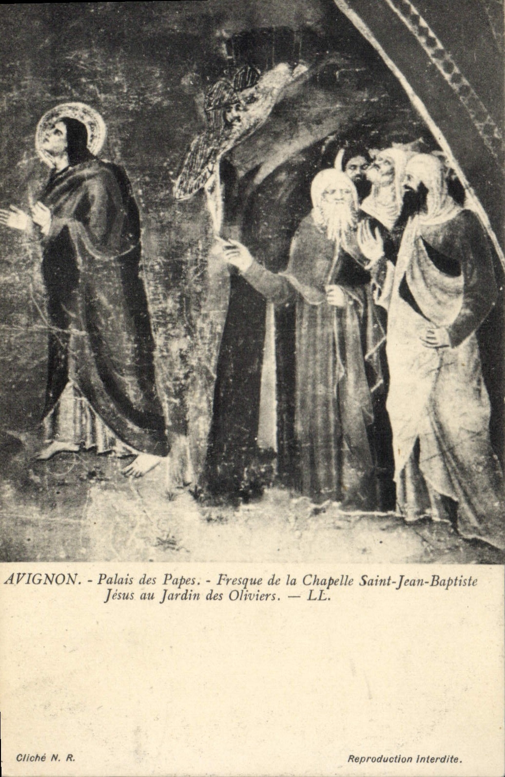 CPA Avignon Palais des Papes Fresque de la Chapelle Saint Jean Baptiste Jesus au Jardin des Oliviers