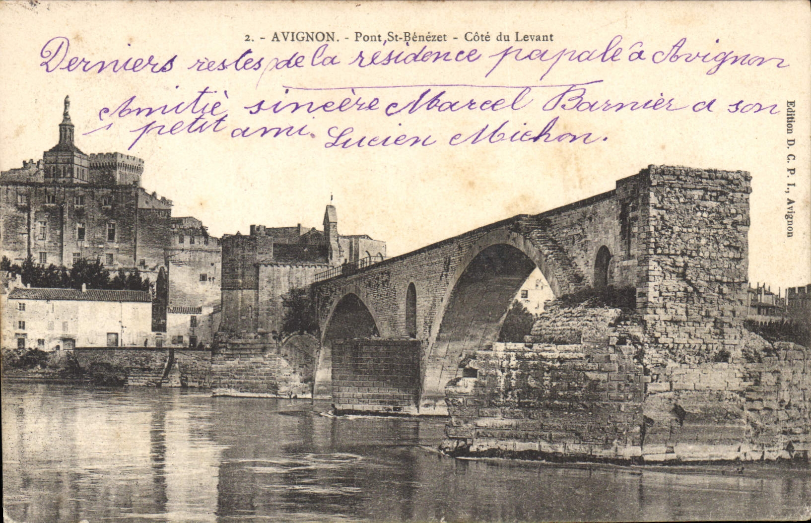 CPA Avignon Pont St Benezet Cote du Levant