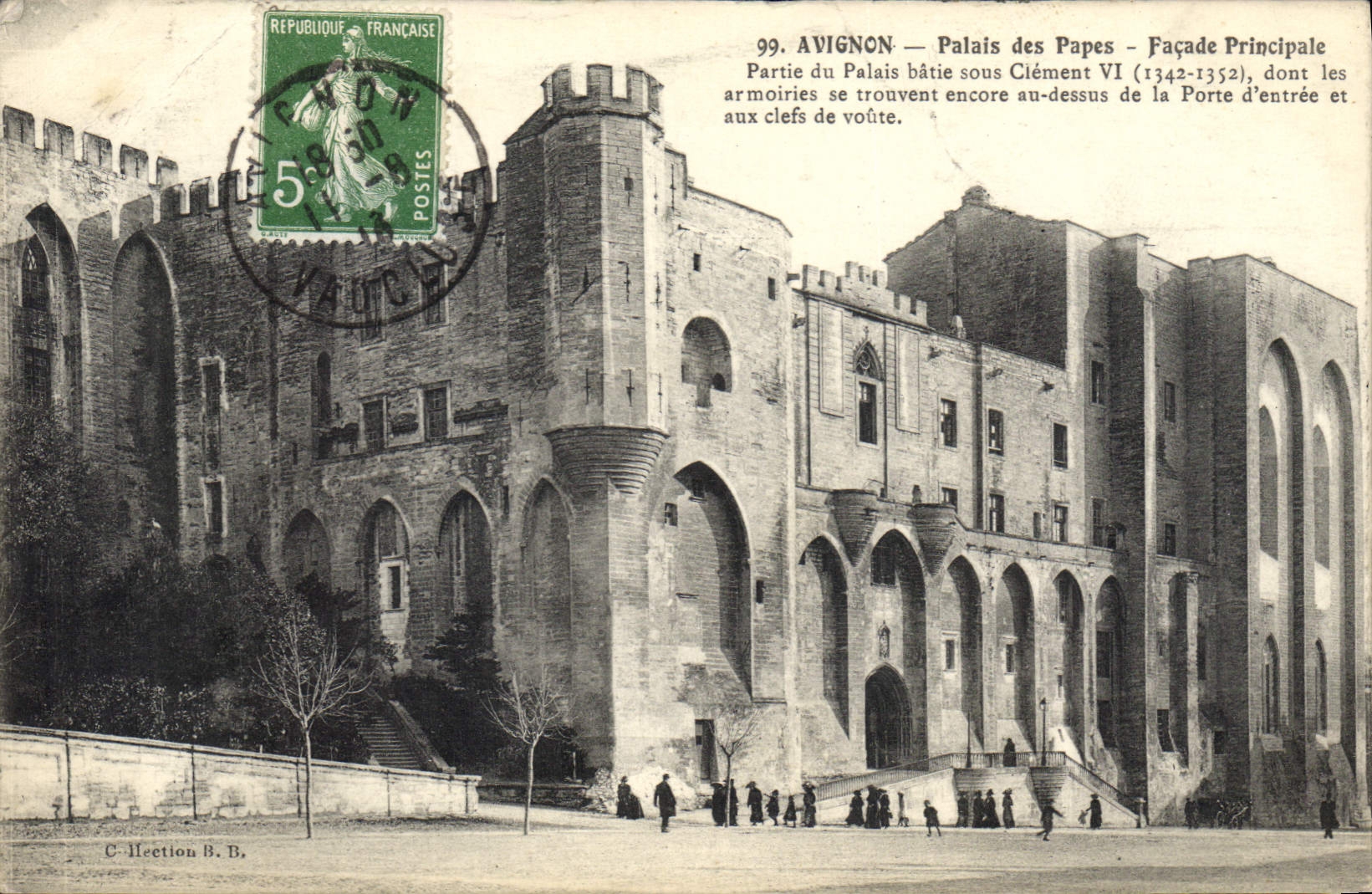 CPA Avignon Palais des Papes facade principale