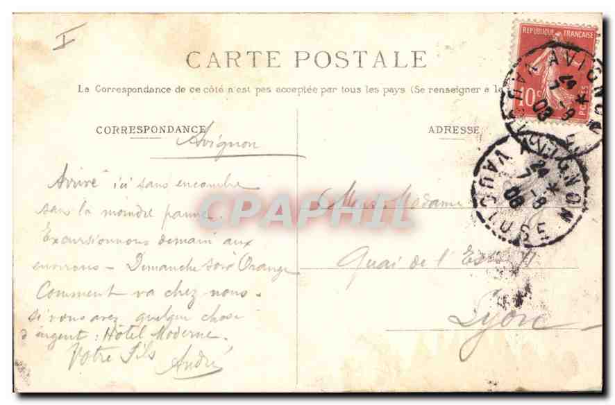 CPA Avignon Le Pont Saint Benezet — Verso