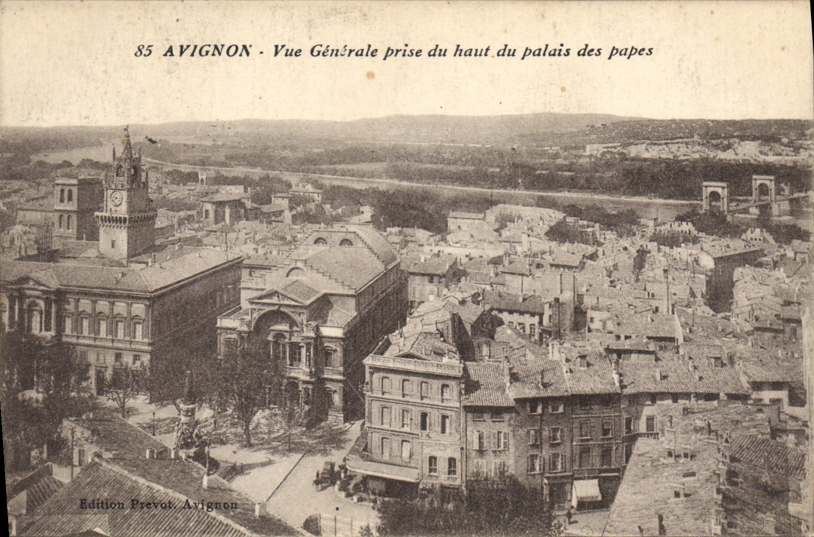 CPA Avignon vue generale du haut du Palais des Papes
