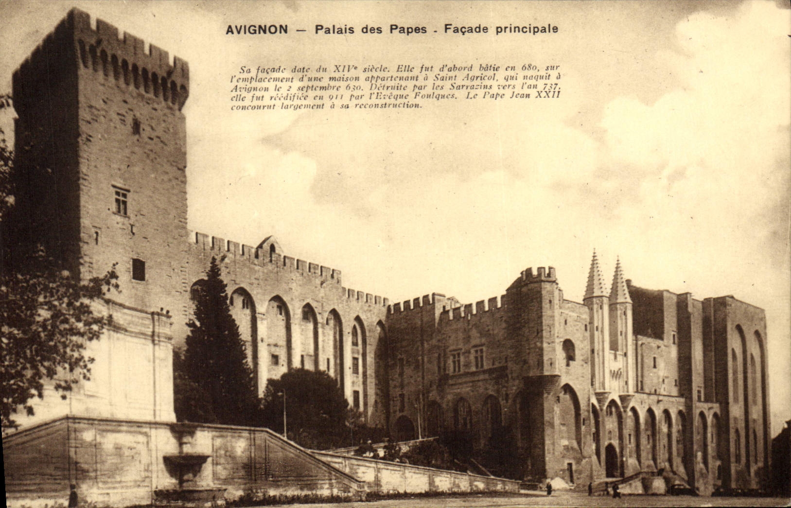 CPA Avignon Palais des Papes facade principale
