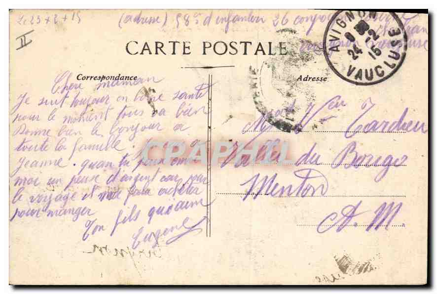CPA Avignon Le Pont St Benezet et la Barthelasse — Verso