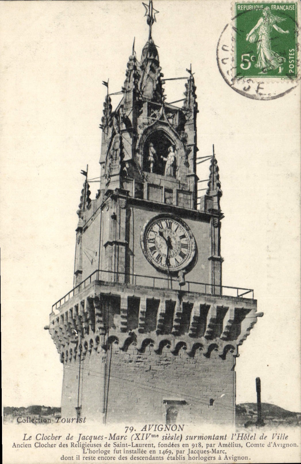 Le Clocher de Jacques-Marc — Ancien clocher des Religieuses de Saint-Laurent, Avignon — Collection Tourist, n°79