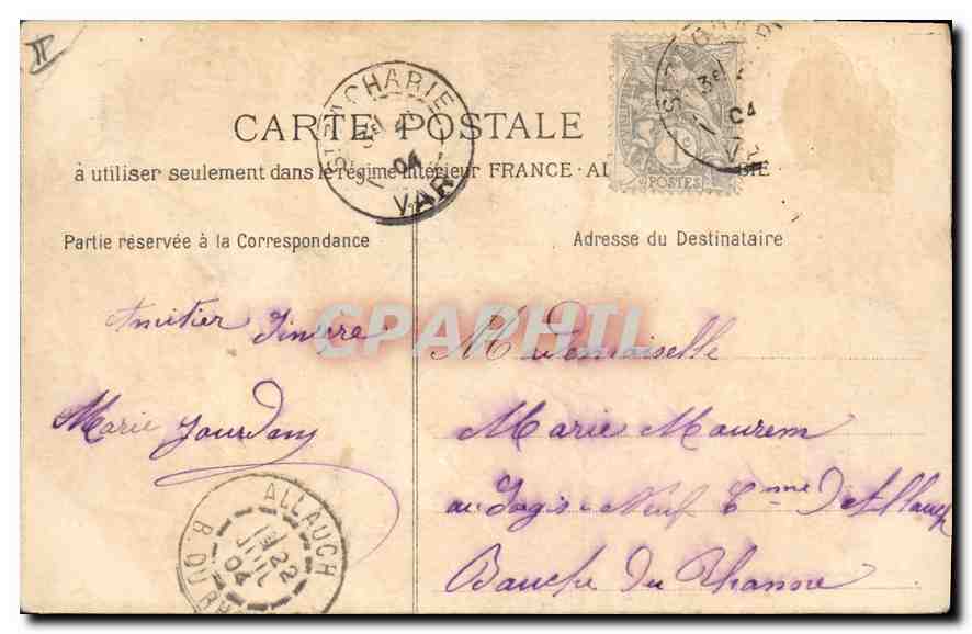CPA Chaine La Sainte Baume et le Plateau du Plan d'Aups — Verso