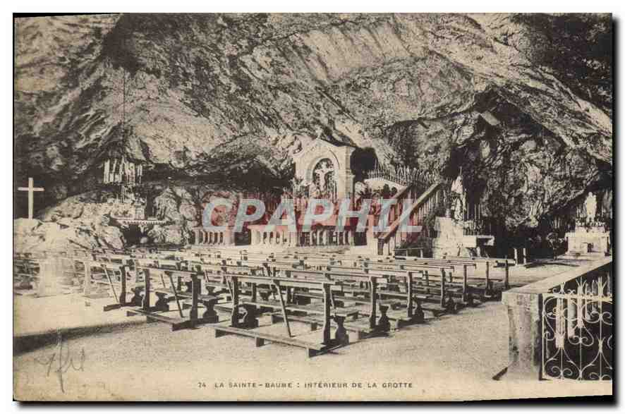 CPA La Sainte Baume Interieur de la Grotte