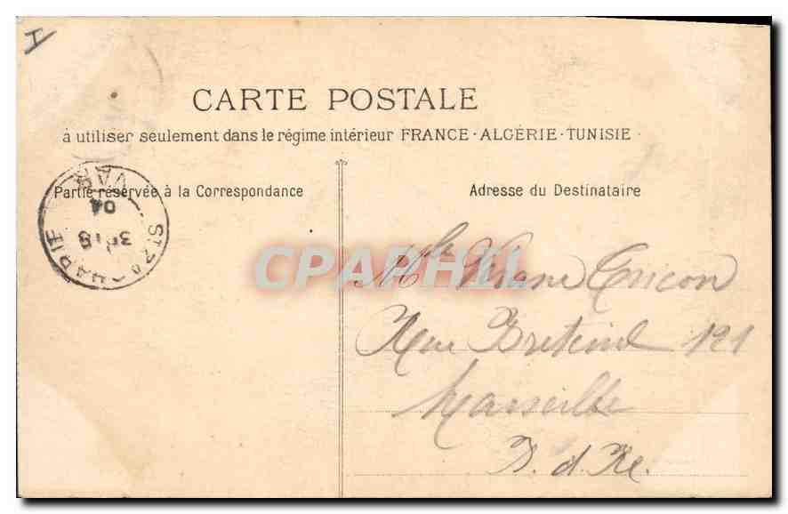 CPA La Sainte Baume L'Oratoire — Verso