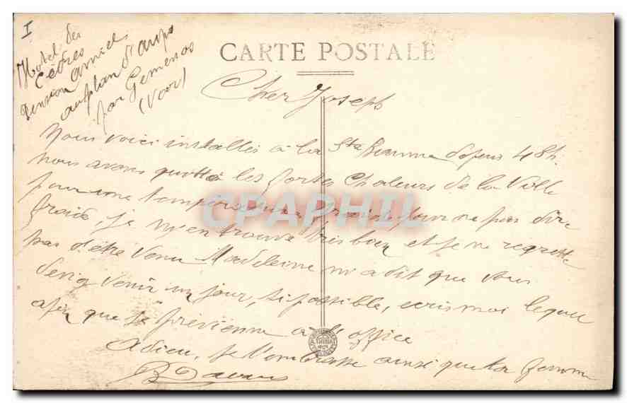 CPA Foret de La Sainte Baume — Verso