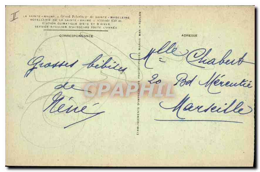 CPA La Sainte Baume Entree de la Foret — Verso
