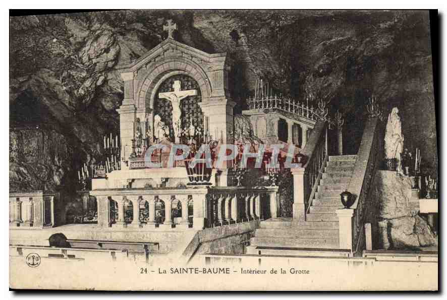 CPA La Sainte Baume Interieur de la Grotte