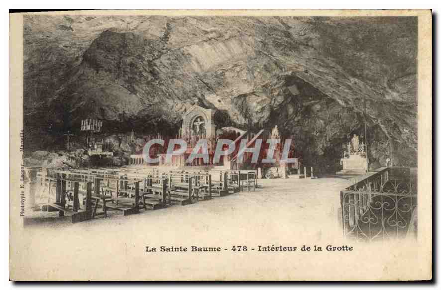 CPA La Sainte Baume Interieur de la Grotte