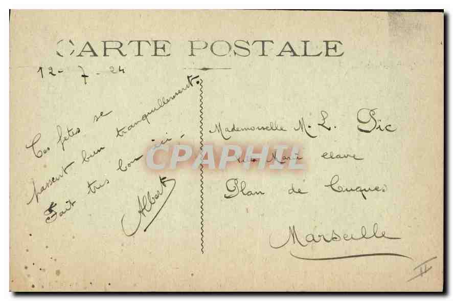 CPA Ste Baume Col et Pic de Bretagne — Verso