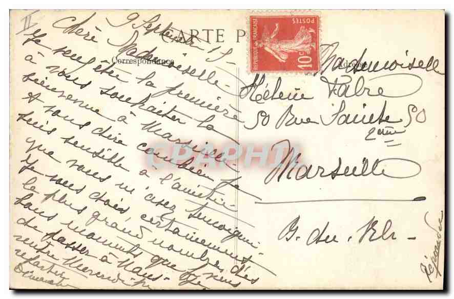 CPA La Sainte Baume Chemin de la Grotte — Verso