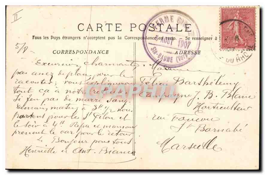 CPA La Sainte Baume Montee de Grotte — Verso