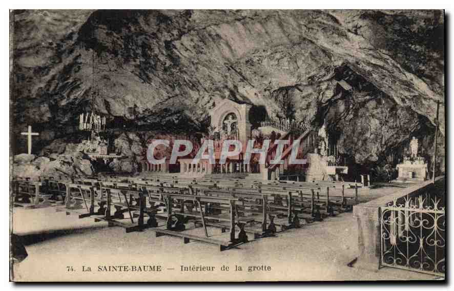 CPA La Sainte Baume Interieur de la Grotte