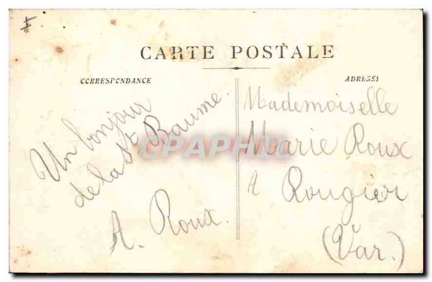 CPA La Sainte Baume Vue generale — Verso