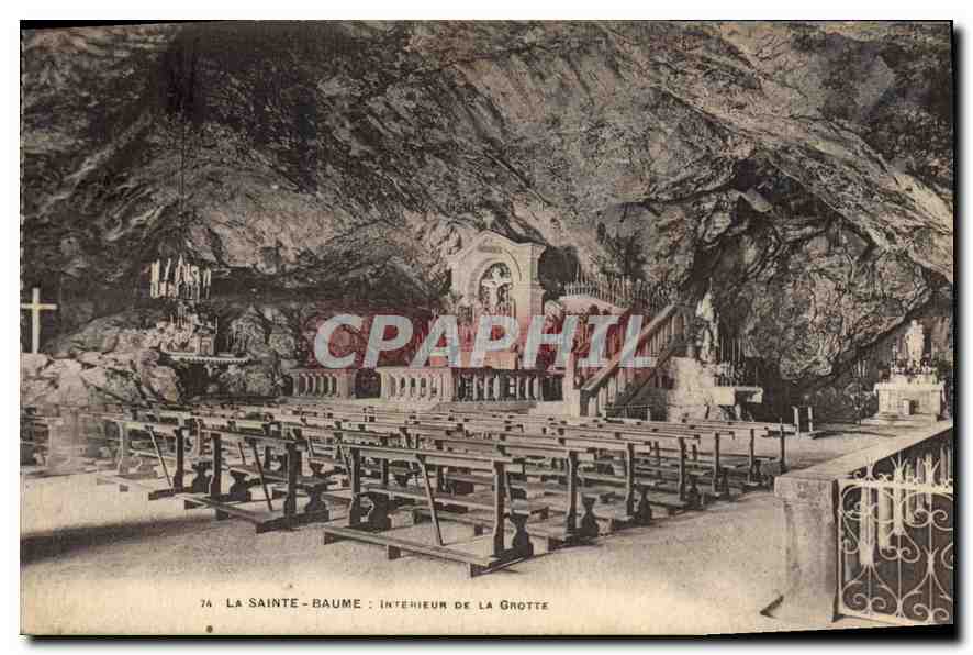 CPA La Sainte Baume Interieur de la Grotte