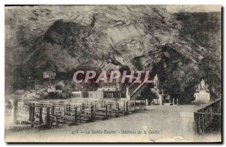 CPA La Sainte Baume Interieur de la Grotte