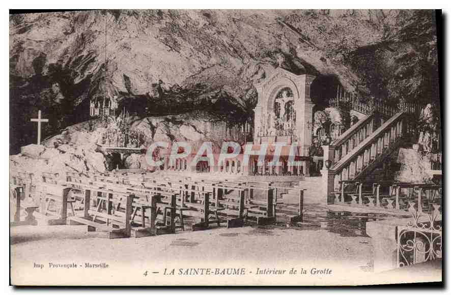 CPA La Sainte Baume Interieur de la Grotte