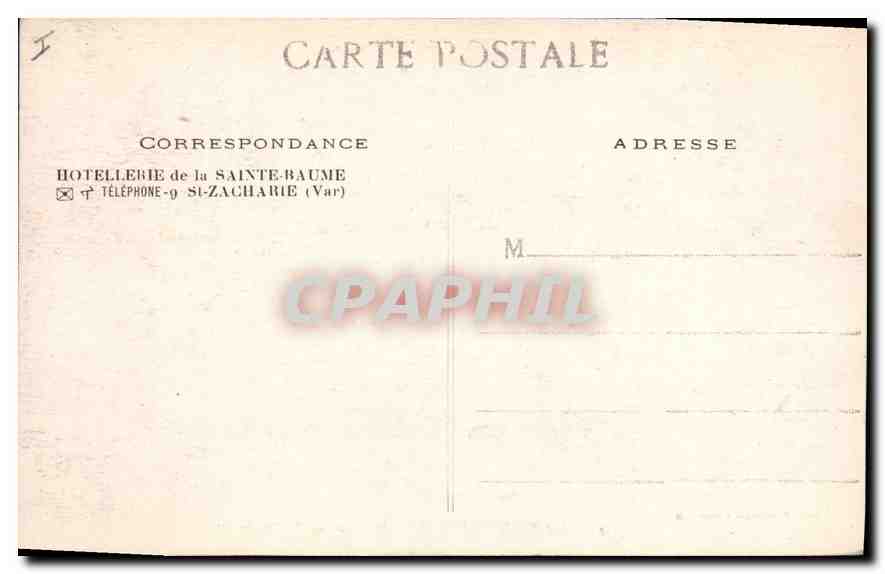 CPA La Sainte Baume Interieur de la Grotte — Verso