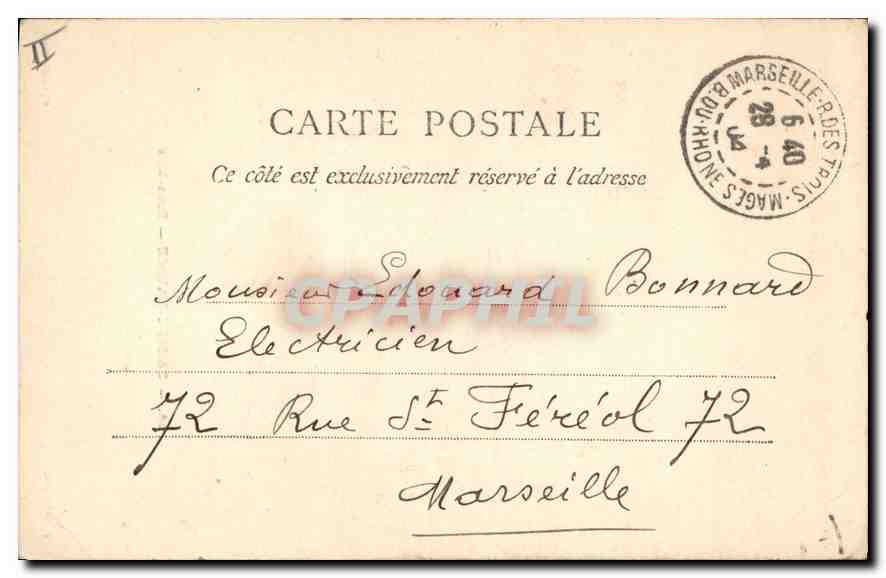 CPA La Sainte Baume Sous bois Cachet Marseille R des Trois Mages — Rückseite
