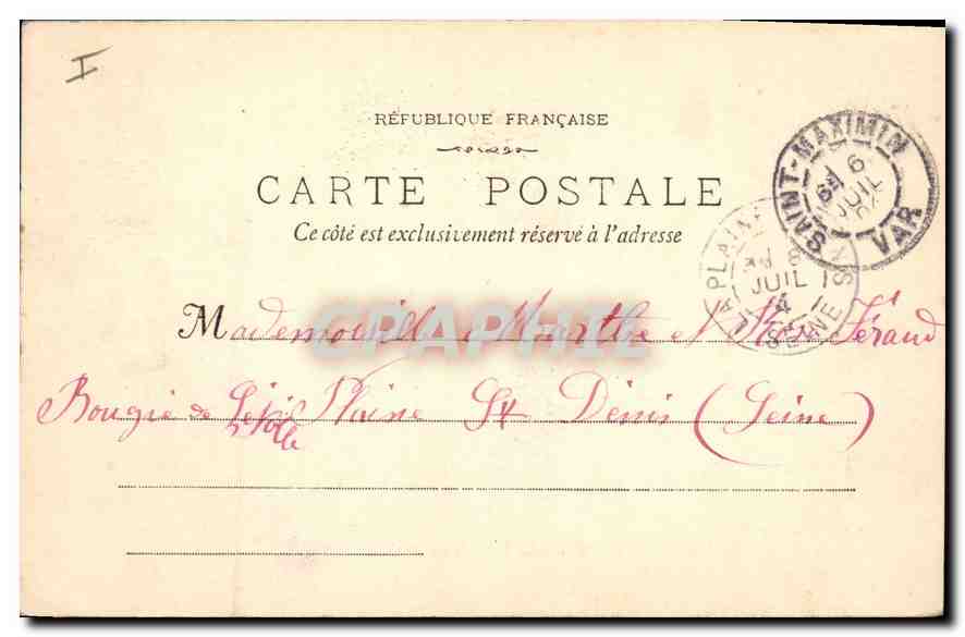 CPA La Sainte Baume Le Saint Pilon (vue prise sur le plateau) — Rückseite