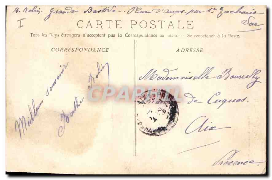 CPA La Sainte Baume Arrivee a la Grotte — Verso