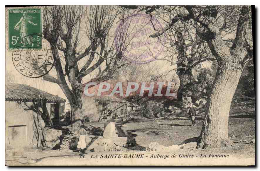 CPA La Sainte Baume Auberge de Giniez La Fontaine