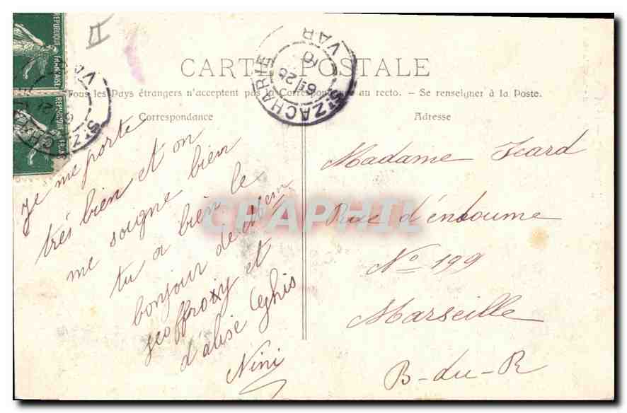 CPA La Sainte Baume  Sainte Madeleine — Verso