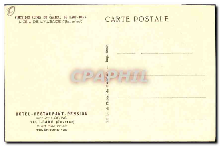 CPA Le Haut Barr La Grande Allee — Rückseite
