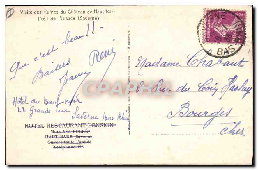 CPA Le Haut Barr Une promenade Automobile — Back