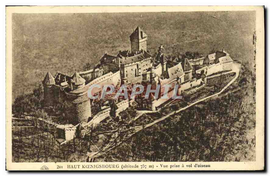 CPA Haut Koenigsbourg Vue prise a vold d'oiseau