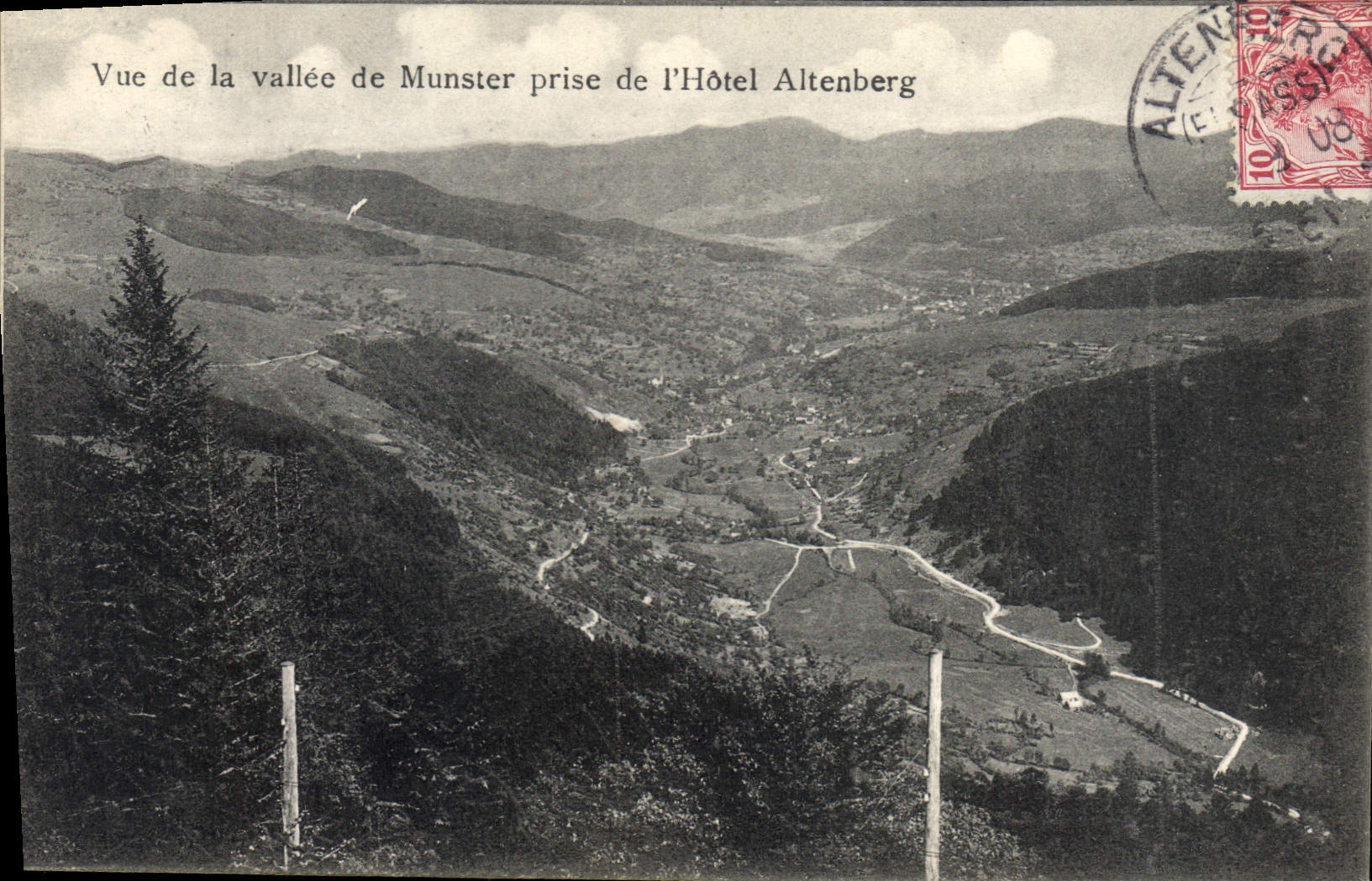 Vue de la vallée de Munster prise de l'Hôtel Altenberg — éditeur W. Zahnzissen, n° 79