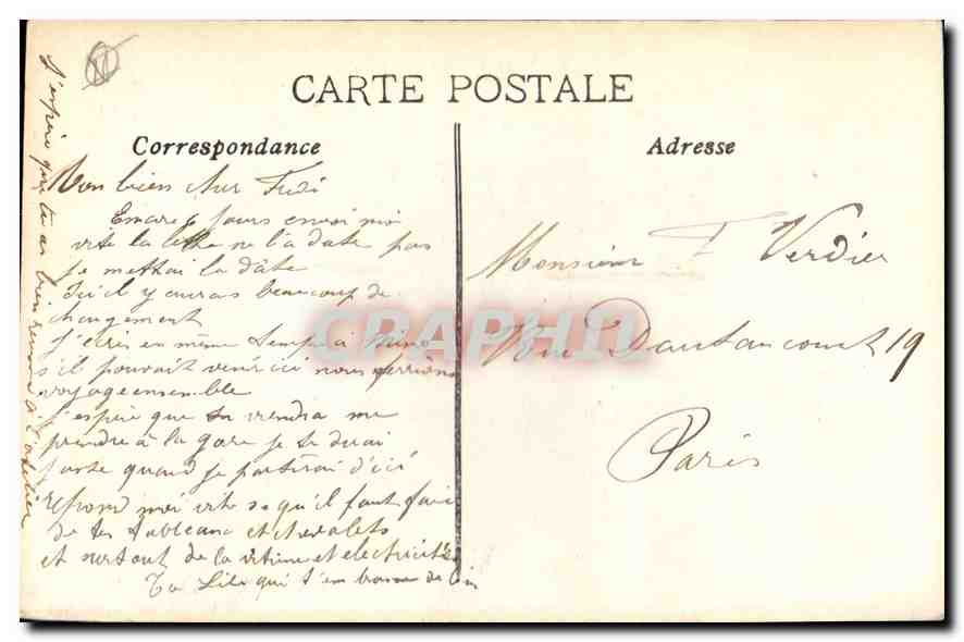 CPA Marseille La Porte d'Aix  — Verso