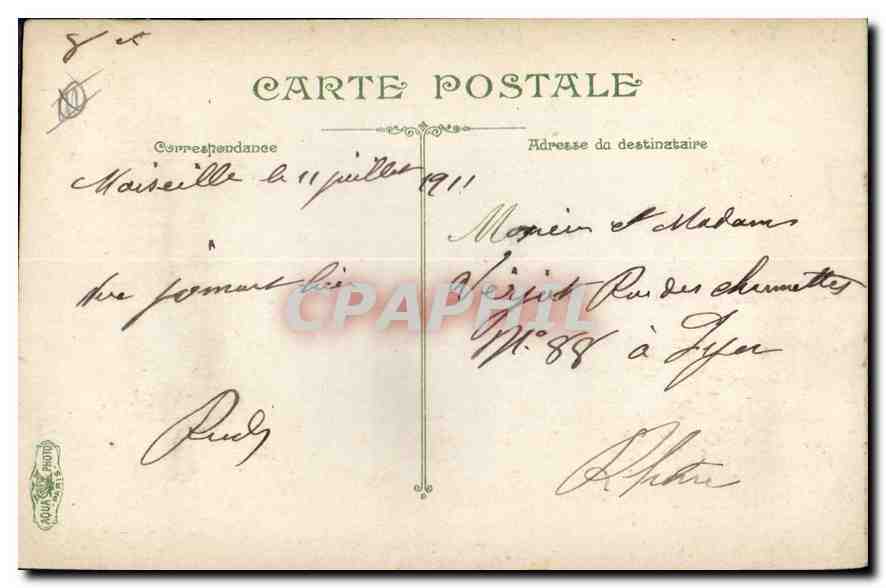 CPA Marseille La Porte d'Aix  — Verso