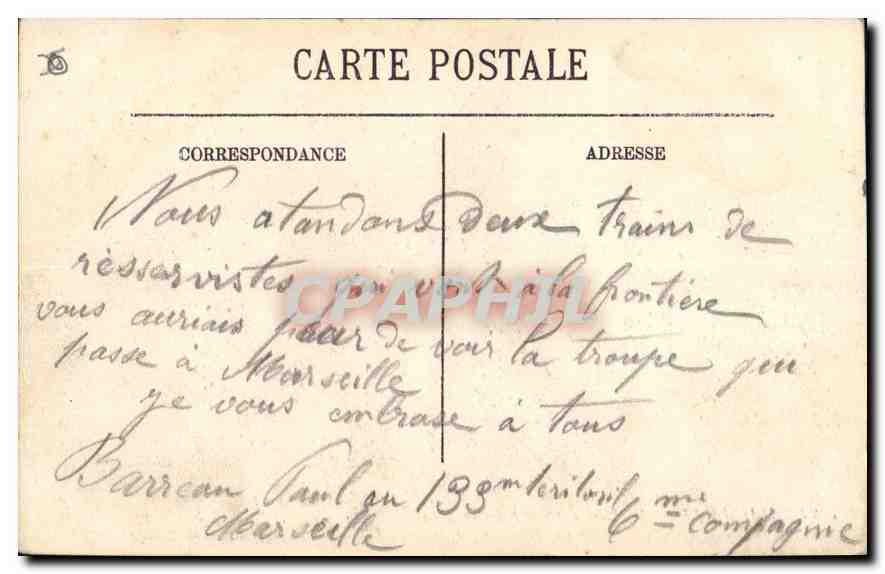 CPA Marseille La Porte d'Aix et l'Arc de Triomphe  — Rückseite