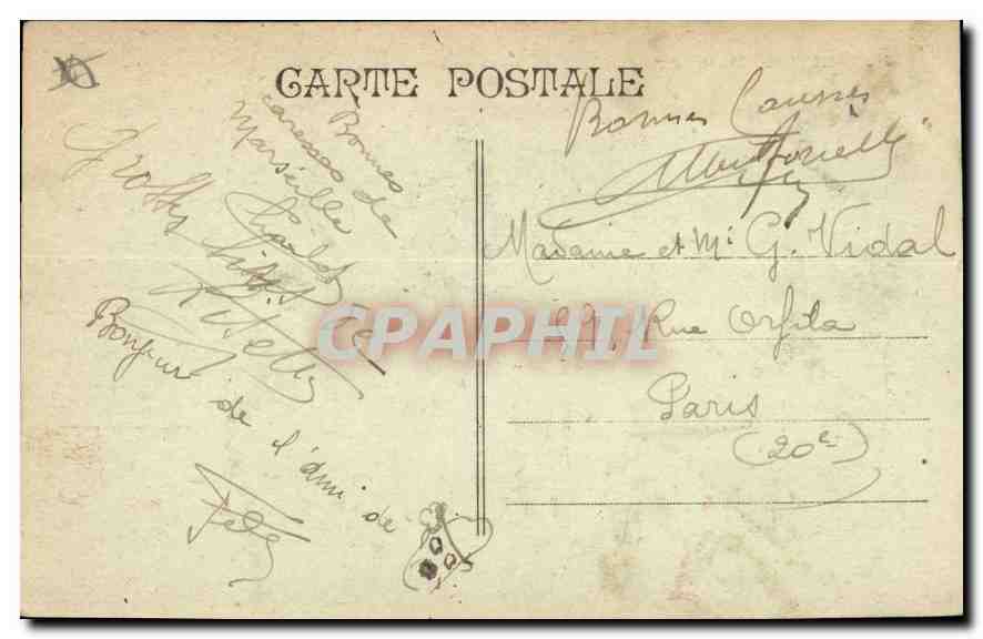 CPA Marseille Porte d'Aix — Verso