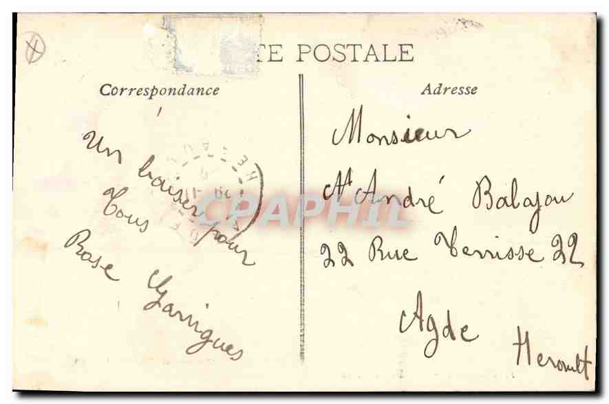 CPA Marseille La Porte d'Aix  — Verso