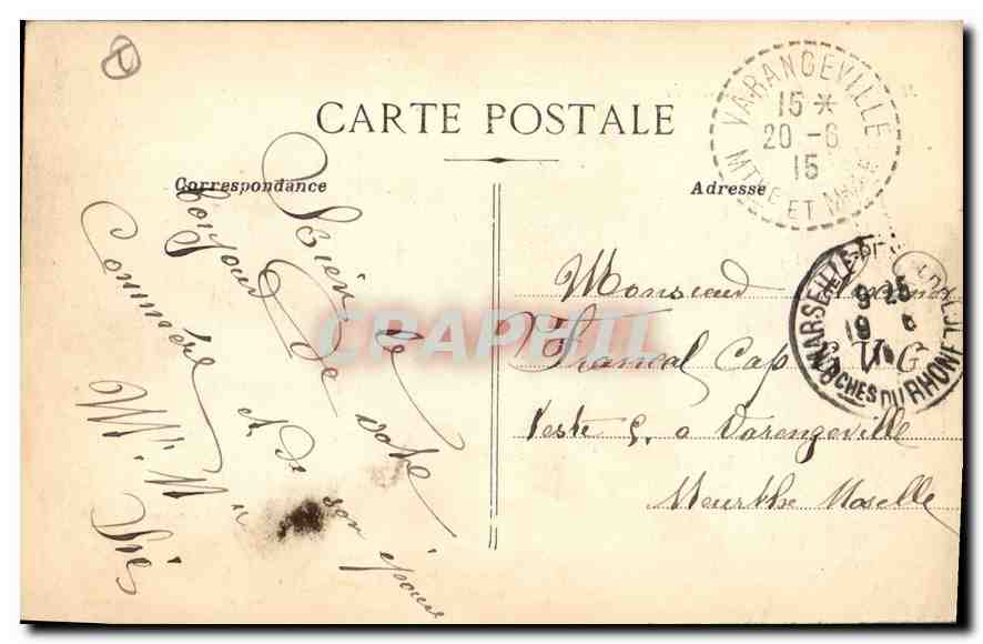 CPA Marseille Porte d'Aix  — Verso