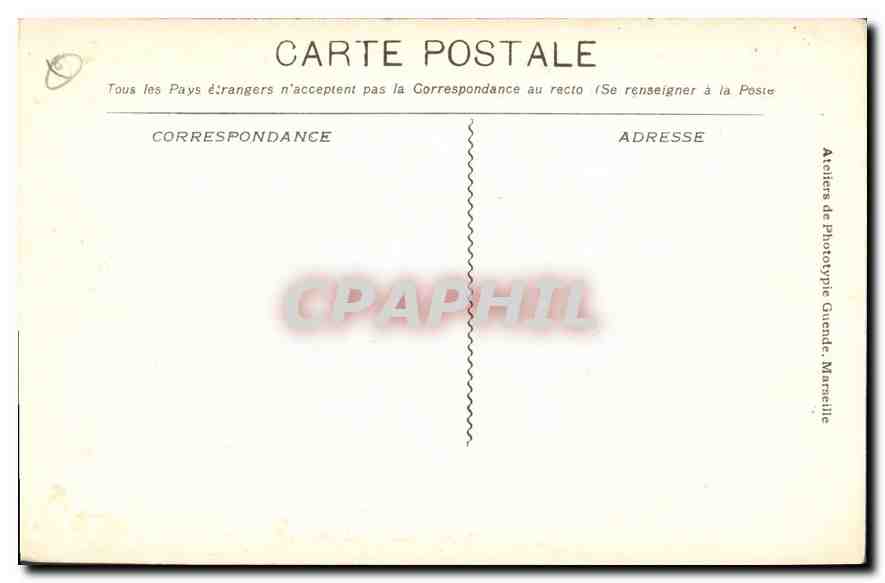 CPA Marseille La Place d'Aix et l'Arc de Triomphe  — Verso