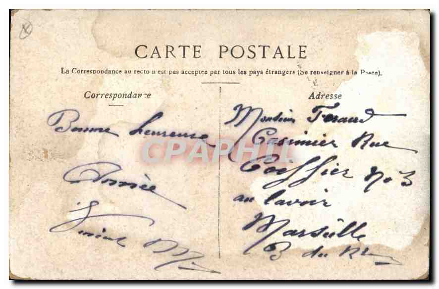 CPA Marseille Place et Porte d'Aix — Verso