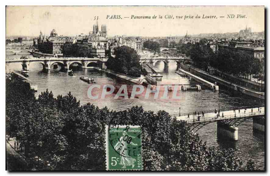 CPA Paris Panorama de la Cite vue Prise du Louvre ND Phot 