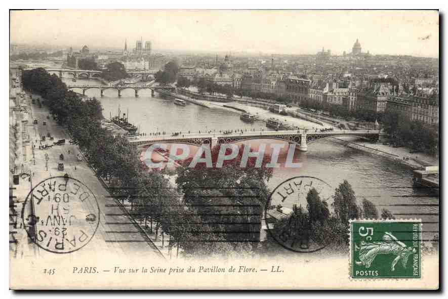 CPA Paris Vue sur la Seine Prise du Pavillon de Flore 