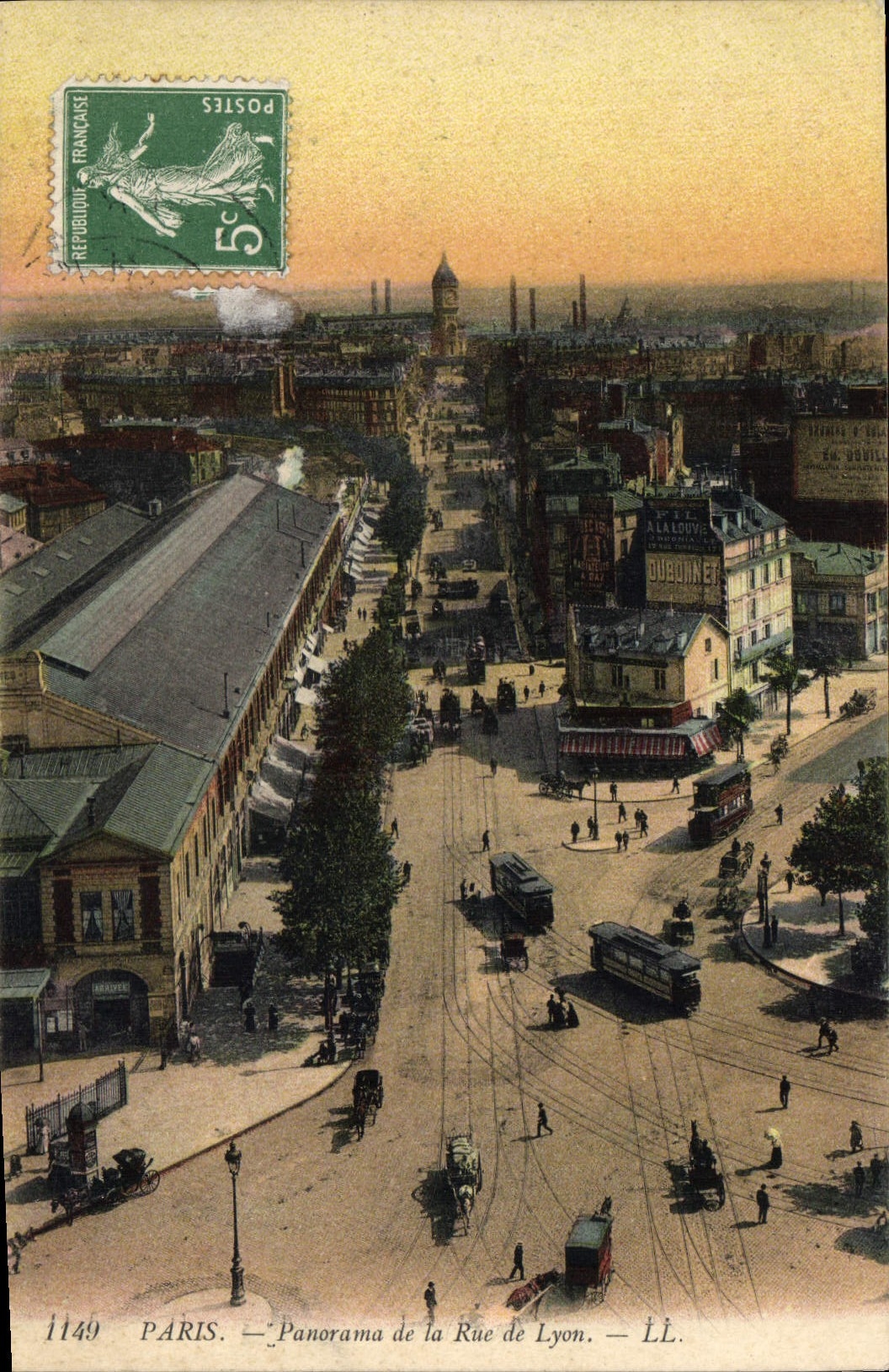 París — Panorama de la Rue de Lyon — LL. — N° 1149 - Anverso