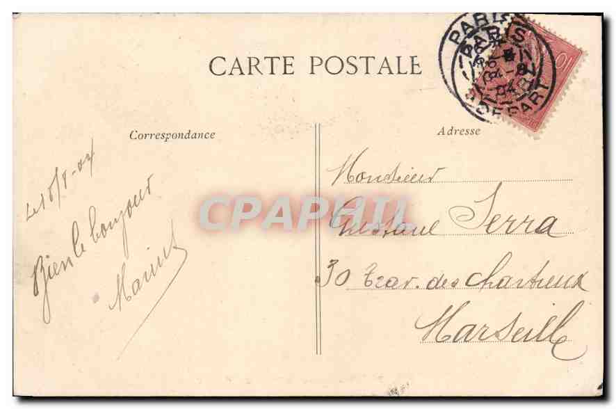 CPA Paris Place de l'Opera  — Rückseite