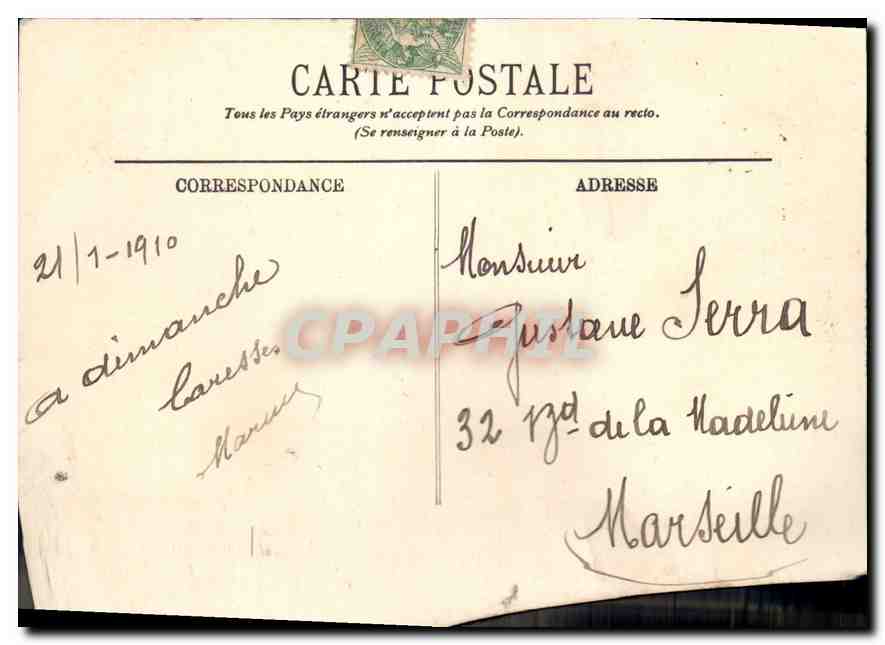 CPA Paris L'Avenue de l'Opera  — Rückseite