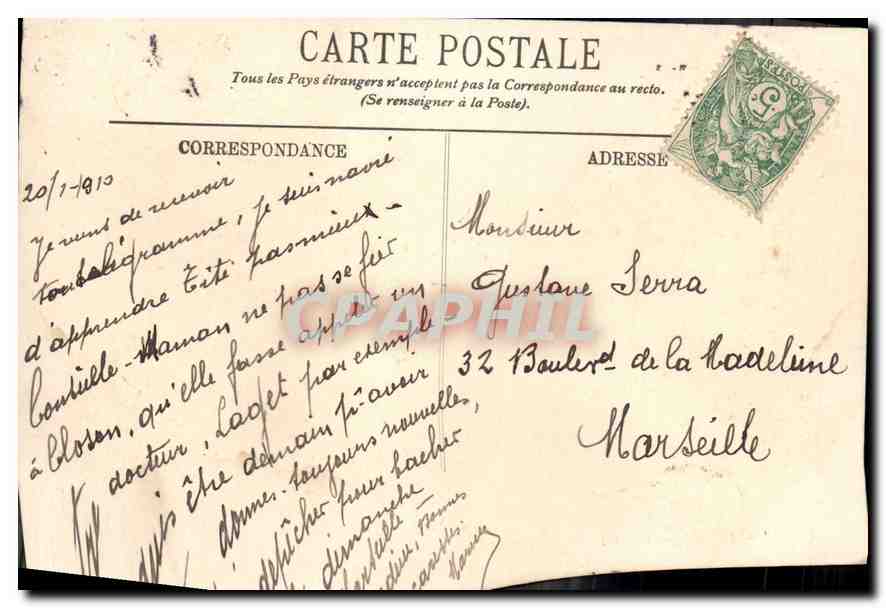 CPA Paris L'Arc de Triomphe et les Champs-Elysees  — Verso