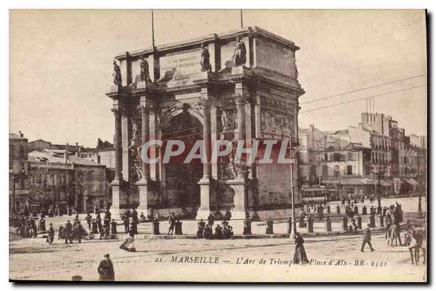 CPA Marseille L'Arc de Triomphe Place d'Aix 